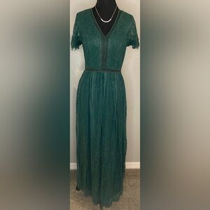 Elegant Green Lace Dress